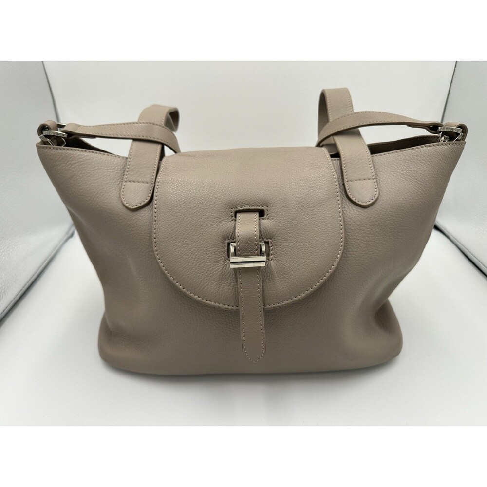Meli Melo Thela Medium Leather Tote Bag Taupe Women's